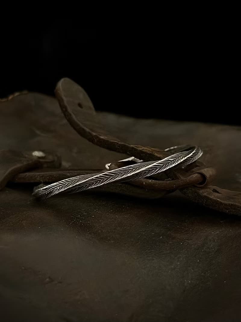 【經典】羽毛手環/職人手作/純銀