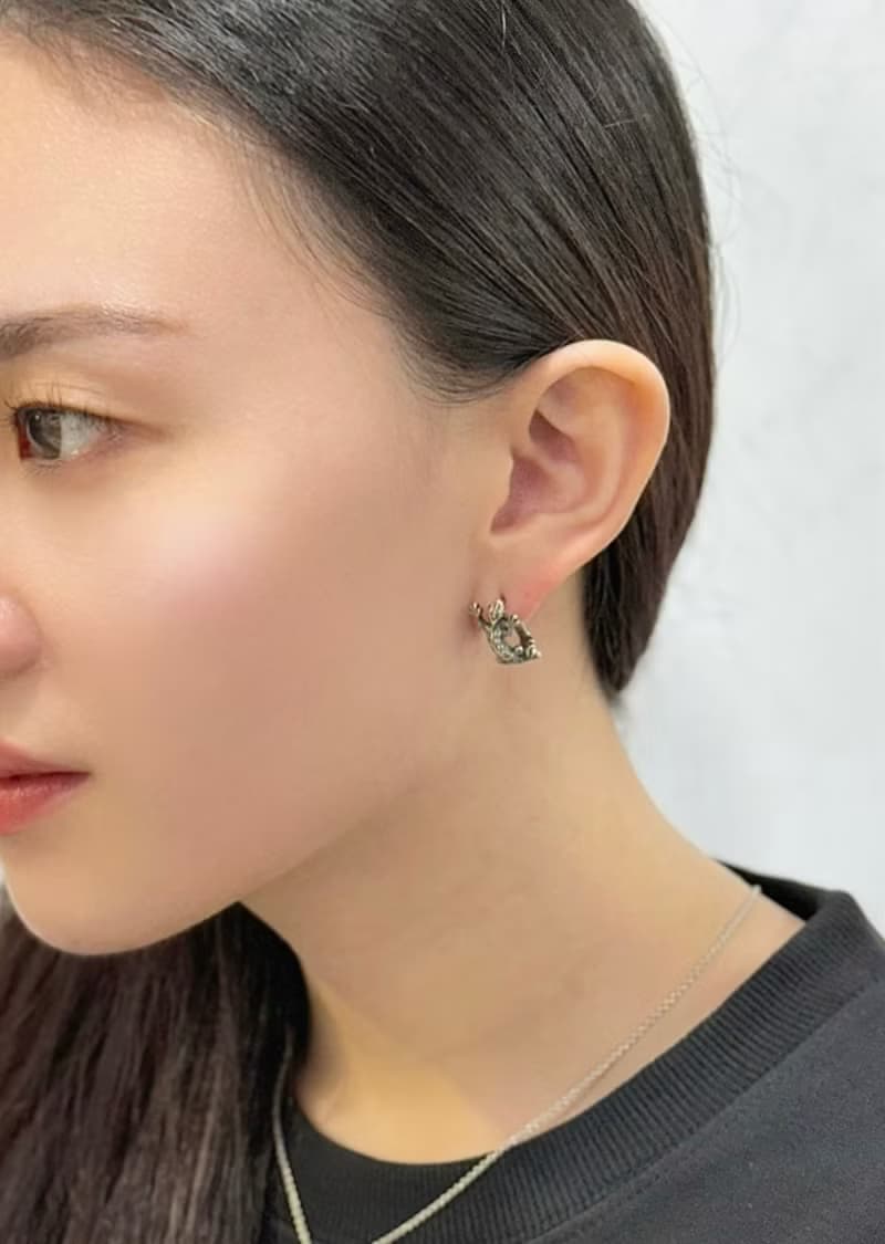 【新品】蜥蜴耳環/易扣式/純銀/單隻