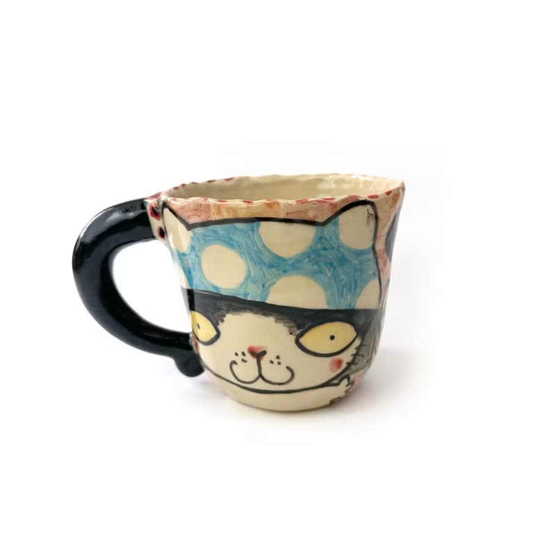 Nice Little Clay 手工大馬克杯 可愛貓 0103L-46