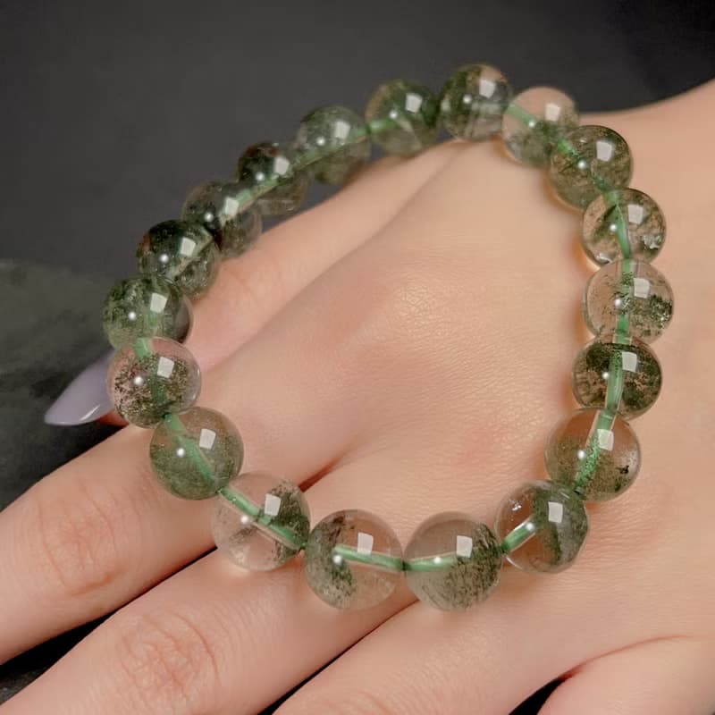 天然綠幽靈水晶手珠 | 天然水晶 | 送禮