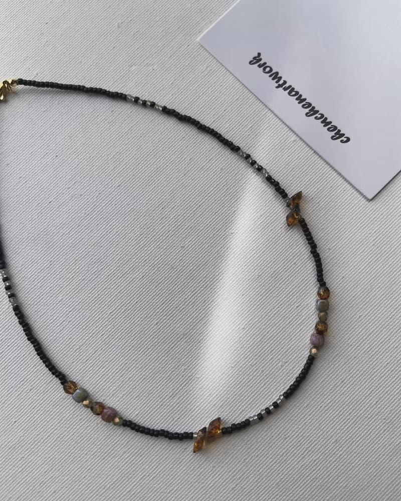 楓和日麗 落葉秋楓 串珠 捷克珠 串珠項鍊 手作項鍊