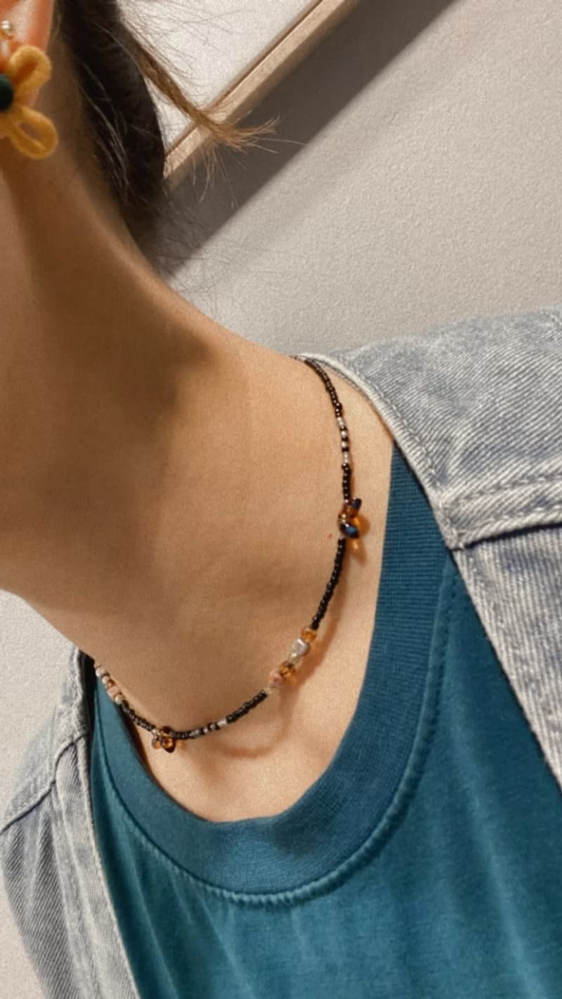 楓和日麗 落葉秋楓 串珠 捷克珠 串珠項鍊 手作項鍊