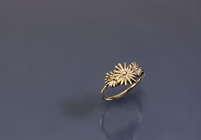 花系列-小雛菊黃銅戒