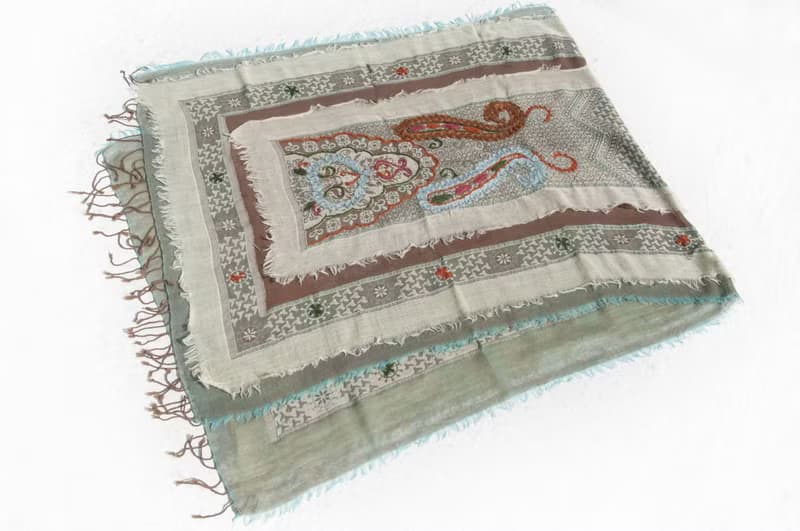 羊絨毯 刺繡毛毯 羊毛蓋毯 保暖披肩 寒流必備 水煮羊毛披肩/針織圍巾/刺繡圍巾/羊絨披巾/喀什米爾Cashmere-花