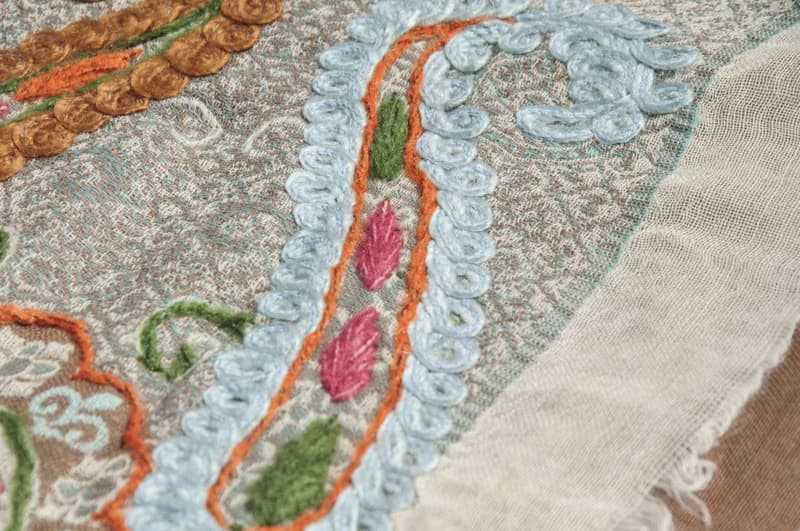 羊絨毯 刺繡毛毯 羊毛蓋毯 保暖披肩 寒流必備 水煮羊毛披肩/針織圍巾/刺繡圍巾/羊絨披巾/喀什米爾Cashmere-花