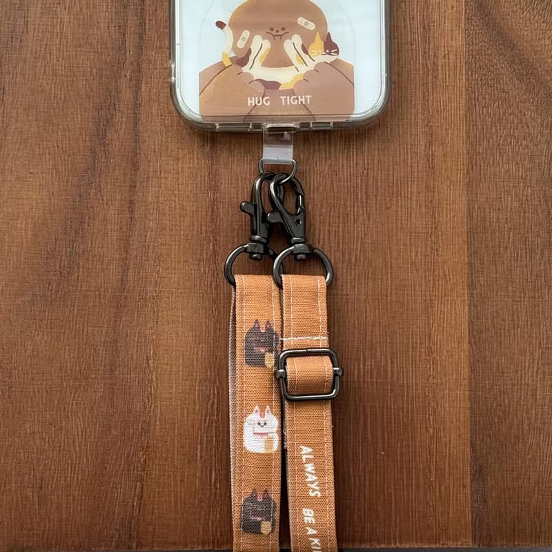 可調式背帶 手機背帶 輕量防水布 - 招財貓 GOOD LUCK
