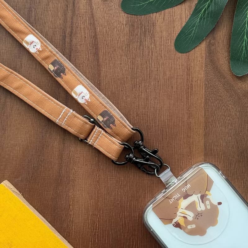 可調式背帶 手機背帶 輕量防水布 - 招財貓 GOOD LUCK