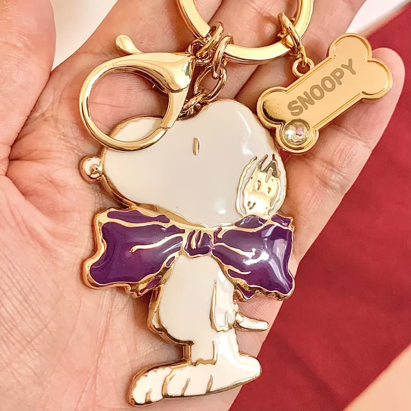 紫色Snoopy史奴比鑰匙圈吊飾-金工琺瑯史努比