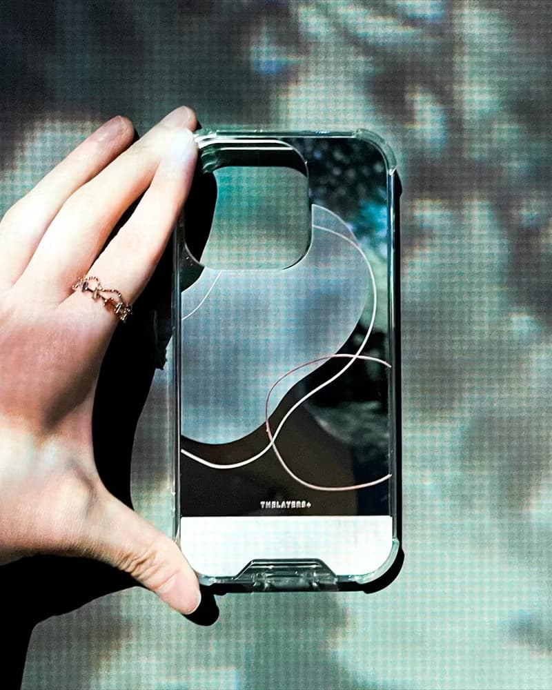 iPhone 16 全包銀色鏡面|雲石幾何北歐粉綠色圖案|透明防摔手機殼