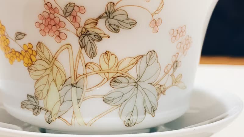 不言美器 釉中彩 川碗 蓋杯