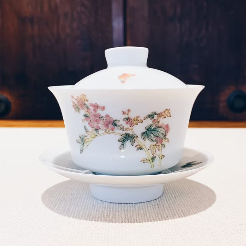 不言美器 釉中彩 川碗 蓋杯