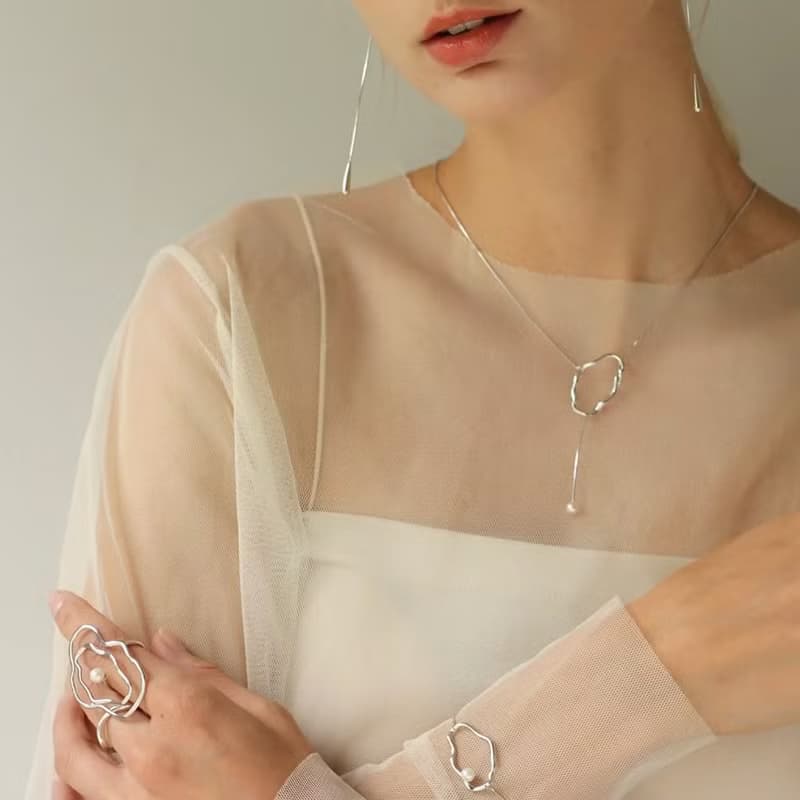 Ripple 漣漪珍珠手鏈 - 銀色