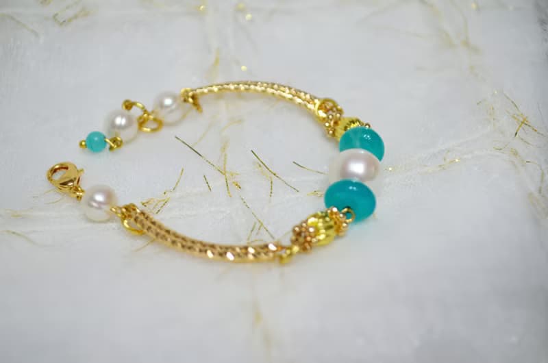 我愛夏日豔陽系列-天然天河石珍珠手鍊