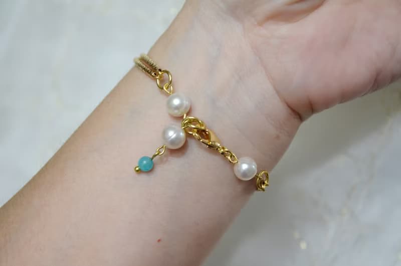 我愛夏日豔陽系列-天然天河石珍珠手鍊