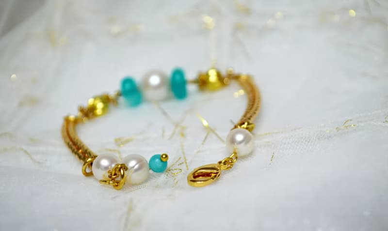 我愛夏日豔陽系列-天然天河石珍珠手鍊