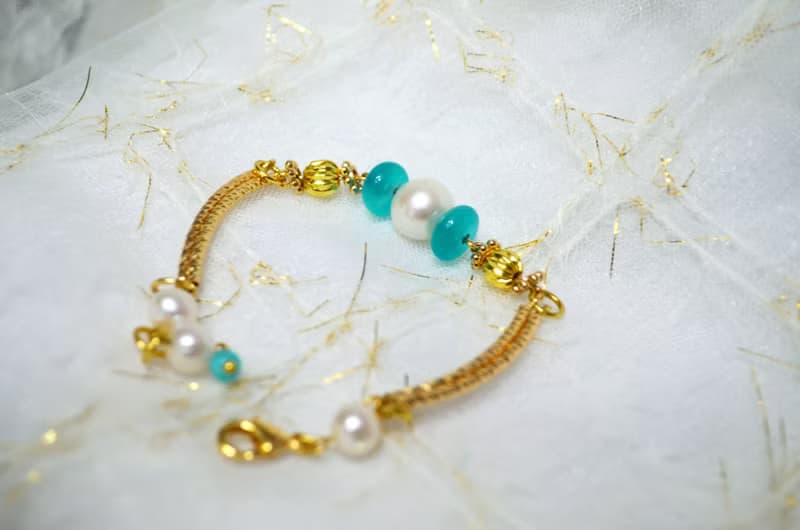 我愛夏日豔陽系列-天然天河石珍珠手鍊