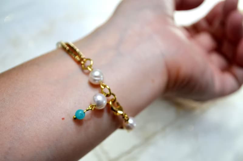 我愛夏日豔陽系列-天然天河石珍珠手鍊