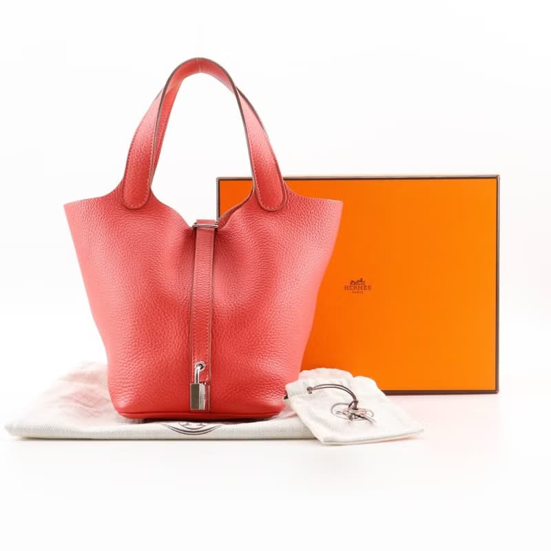 【日本直送】エルメス HERMES ピコタンロック18 PM ハンドバッグ トリヨンクレマンス ルージュピヴォワンヌ ピンク/シルバー  レディース【中古】
