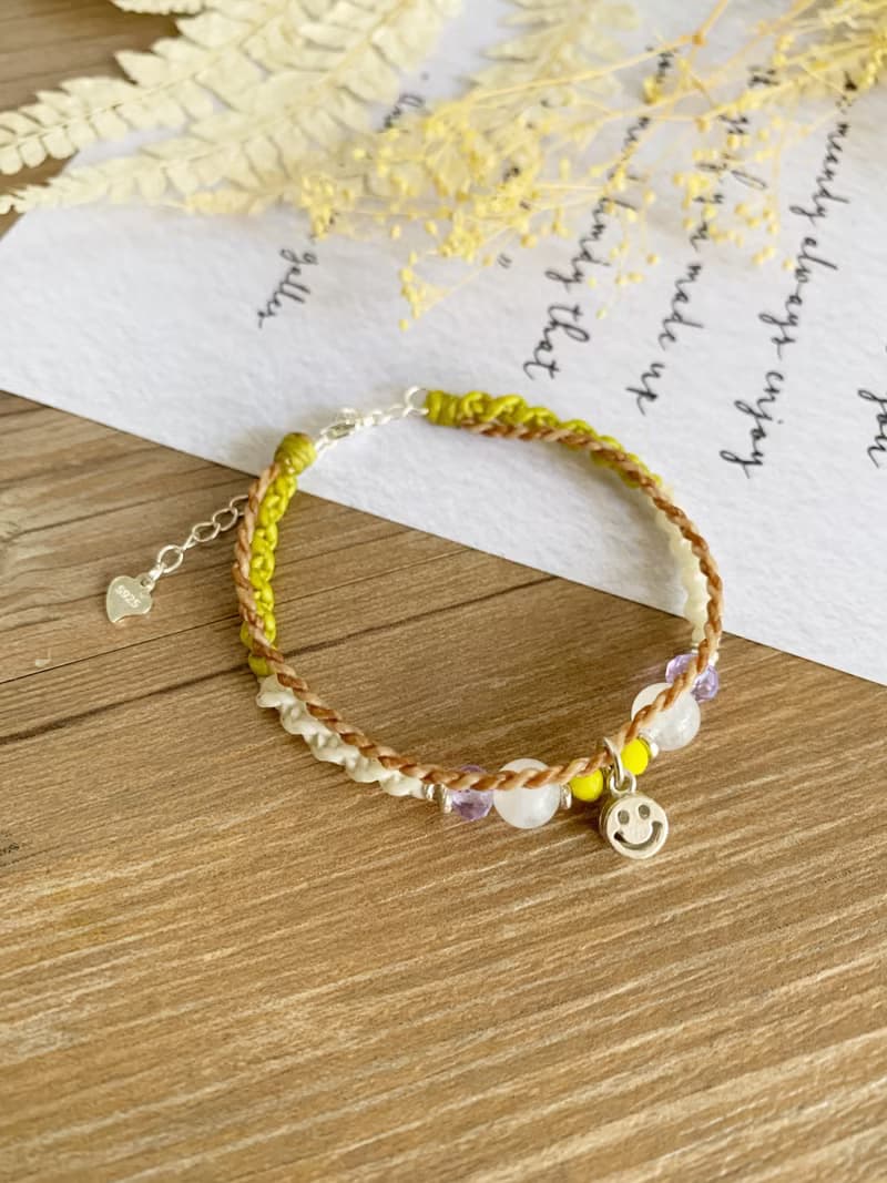 | HappyDay | 訂製 x 純銀 x 蠟線 x 手環 x 手鍊 x 笑臉