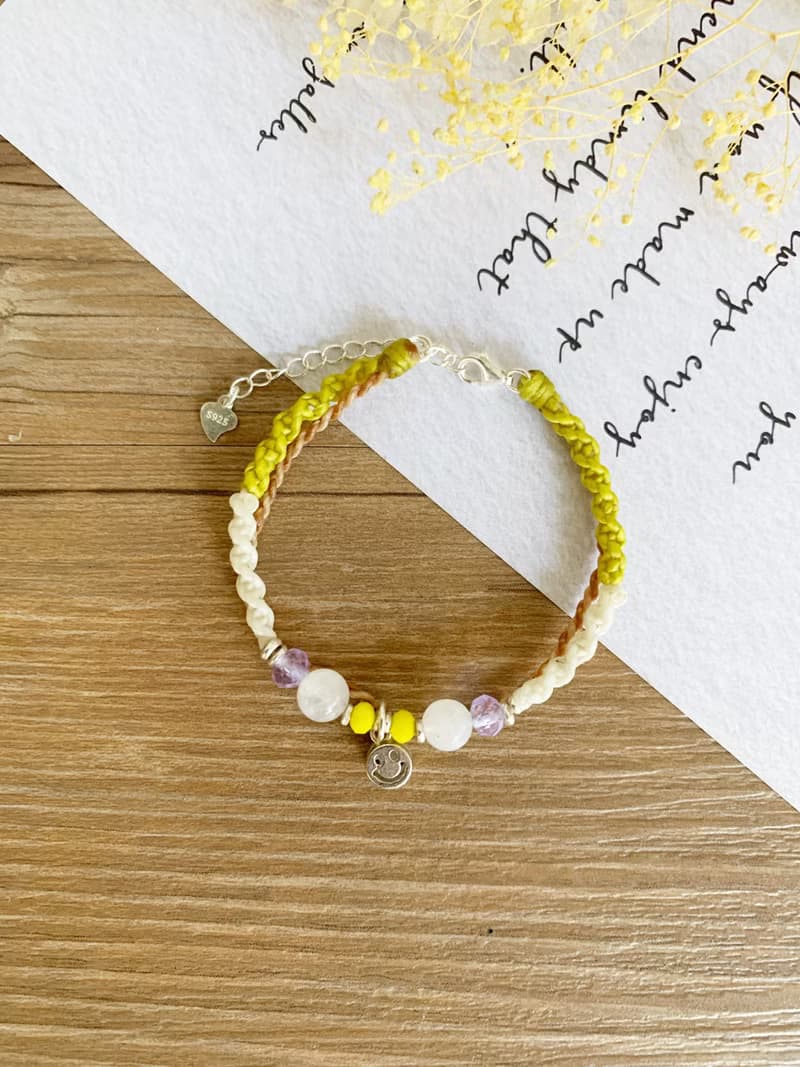 | HappyDay | 訂製 x 純銀 x 蠟線 x 手環 x 手鍊 x 笑臉