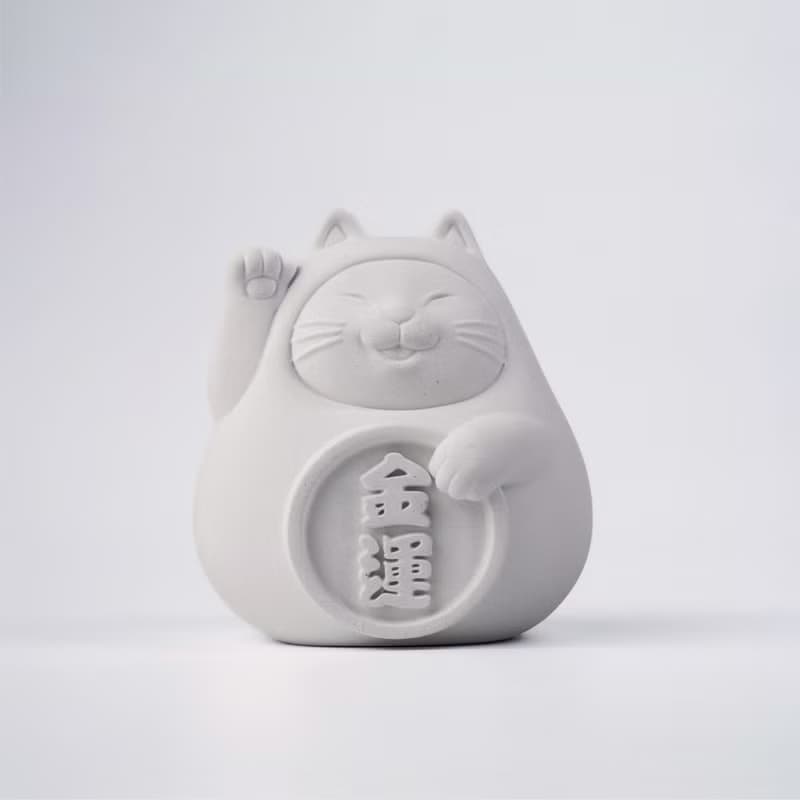 【平安福氣好運到】胖胖招財貓 (中) 純淨白