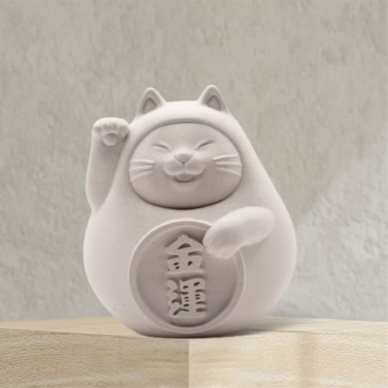 【平安福氣好運到】胖胖招財貓 (中) 純淨白