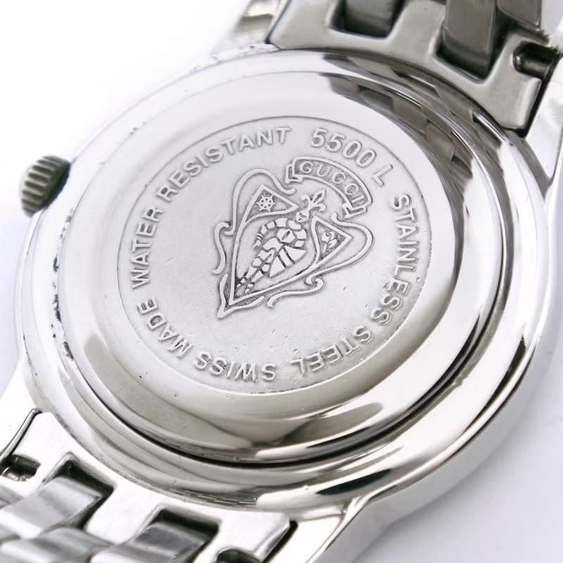 【日本直送】グッチ GUCCI 腕時計 5500L SS クオーツ アナログ表示 黒文字盤 レディース【中古】