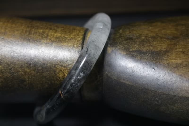 黑髮晶手鐲有天然水晶招財鐲子禮盒裝