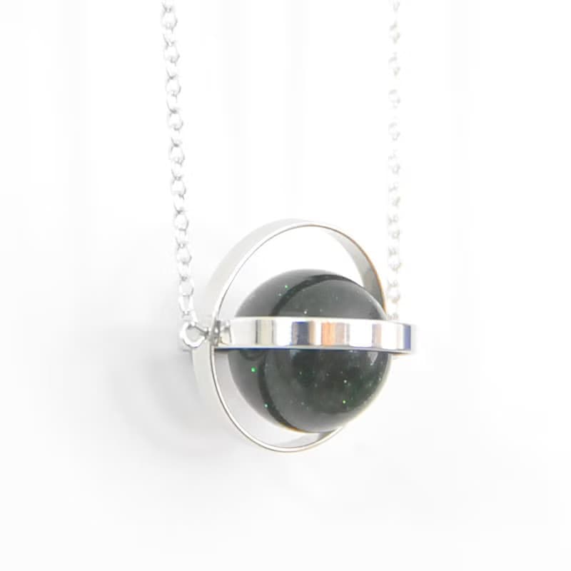 神秘星球。宇宙。銀環。綠砂。項鍊 Mysterious Planet。Galaxy。Sliver Ring。Sandstone。Necklace。生日禮物。閨蜜禮物。姐妹禮物