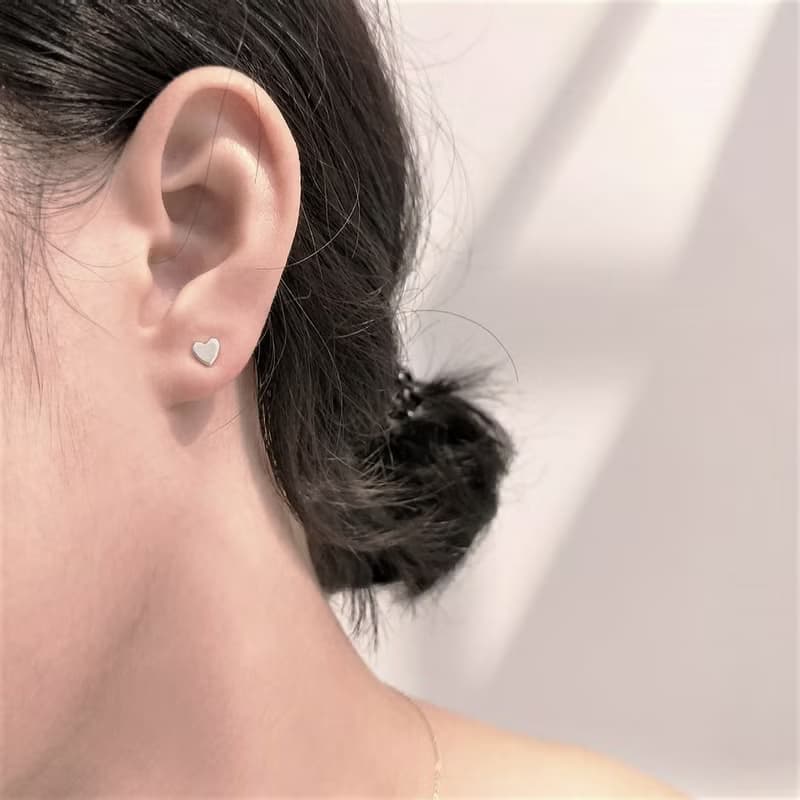 │永恆│愛心耳針 • 純銀 • 耳夾 • 輕耳飾 女朋友 閨蜜 禮物