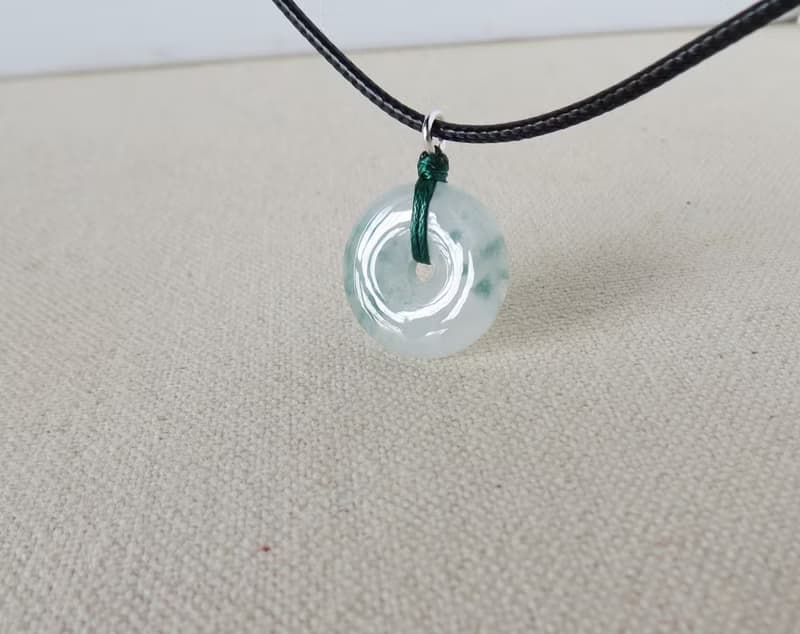 【金剛結】本命年【平安如意】冰飄花翡翠韓國蠟線項鍊NB15避邪