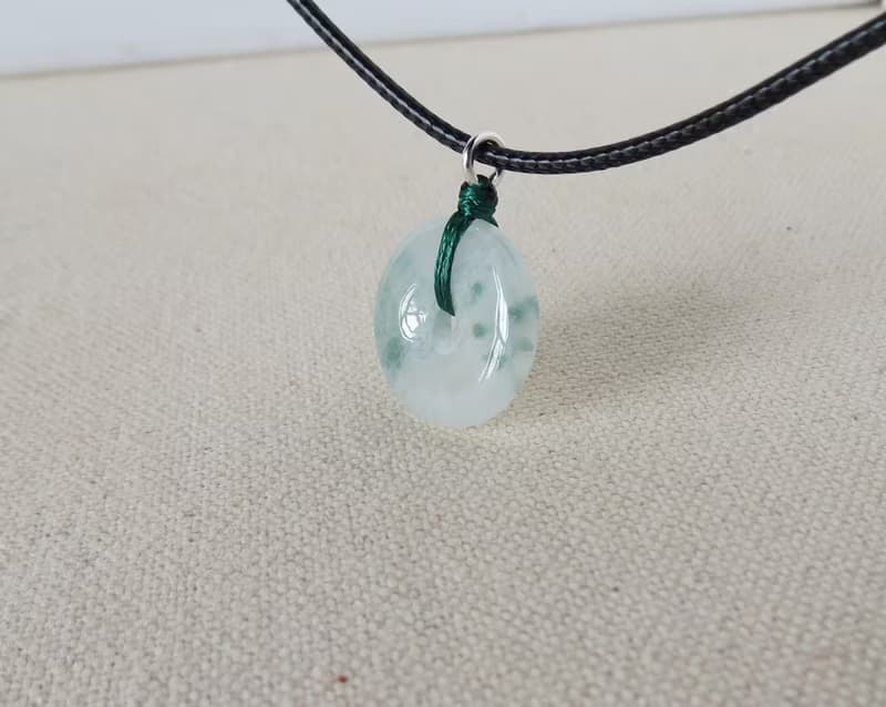 【金剛結】本命年【平安如意】冰飄花翡翠韓國蠟線項鍊NB15避邪