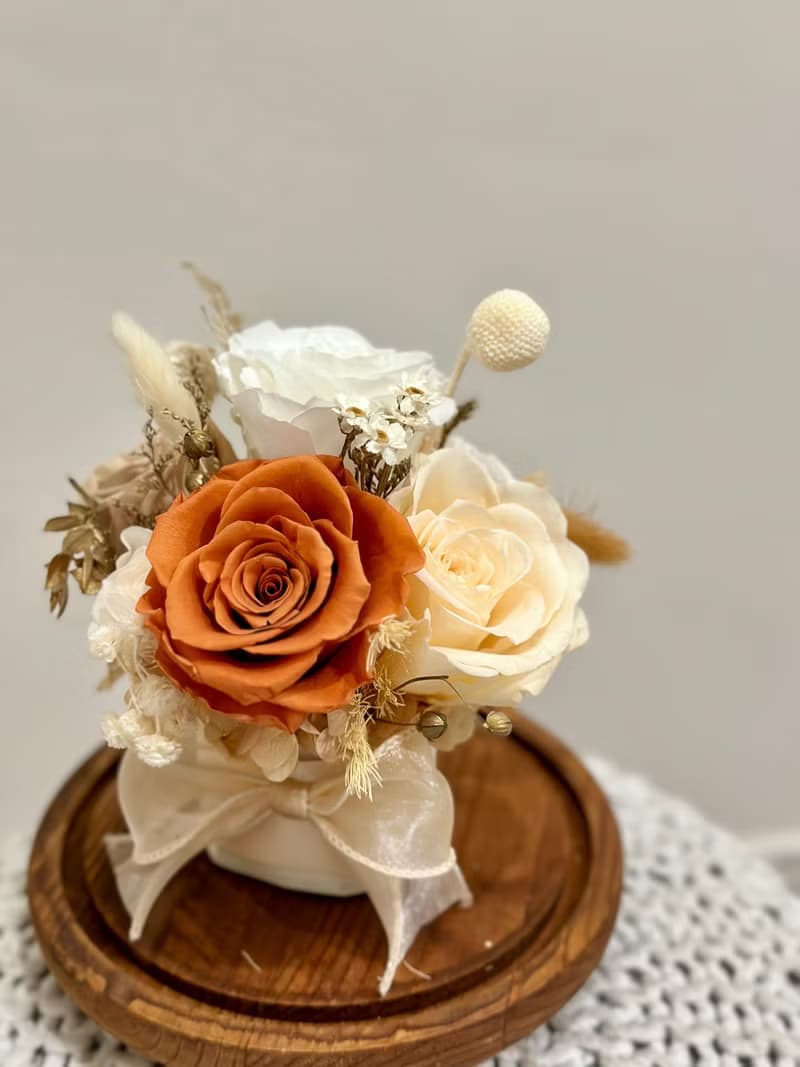 永恆一束花 玫瑰花束玻璃罩 永生花盅 情人節禮物