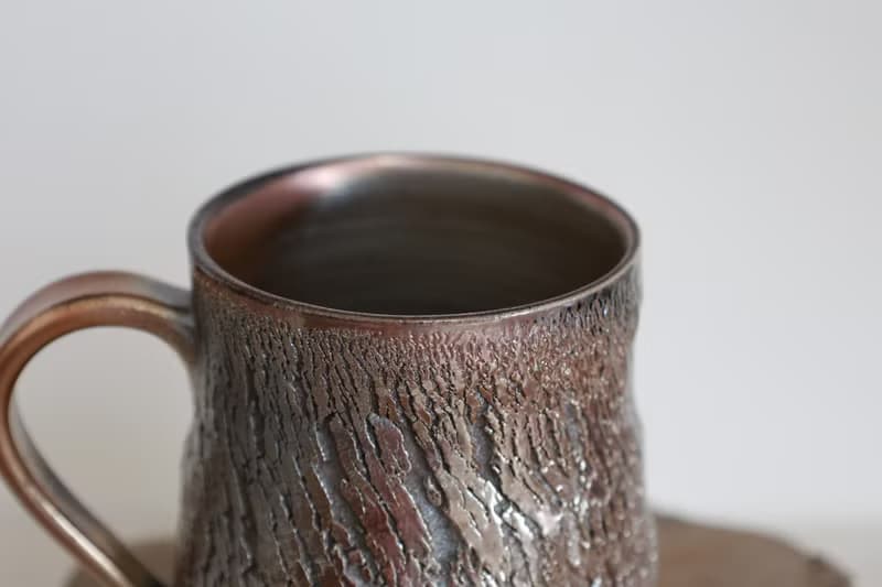 柴燒馬克杯/咖啡杯/300ml/爆裂刻紋/瀧間拾光