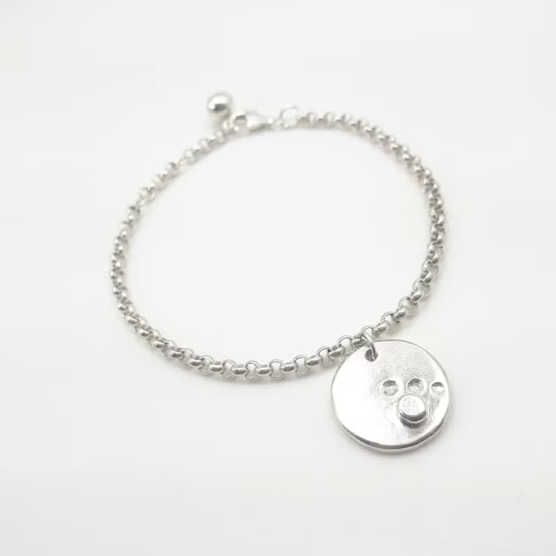 V13款-做不出一樣的銀手鍊-狗狗腳印-925純銀手鍊-御匠敲飾