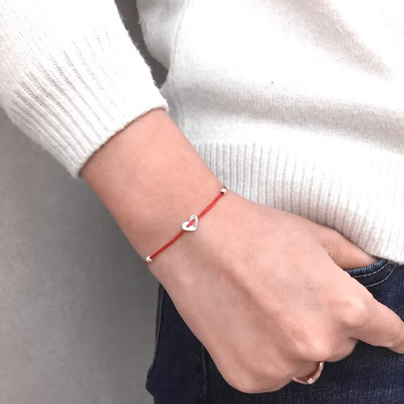 925純銀心形手鍊 純銀手繩 愛情手繩 姻緣手鍊 純銀手鍊