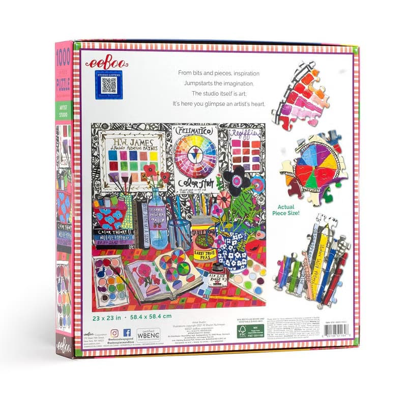 eeBoo 1000片拼圖-藝術家工作室Artist Studio 1000 Piece Puzzle
