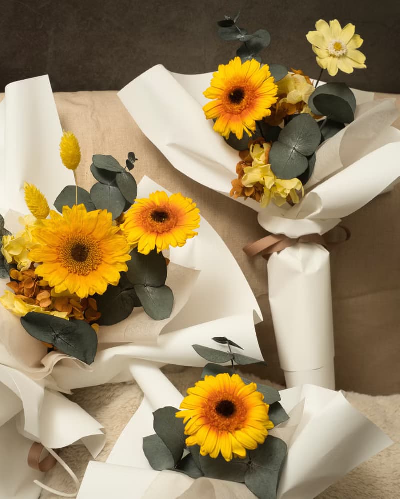 畢業季向陽系列永生中花束