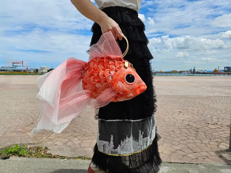 花火金魚包 3way 手提托特 肩背 斜背 紅 手作 女士