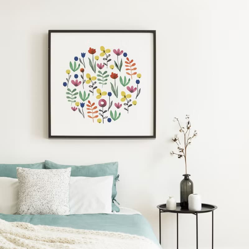 繽紛花圃 - 花卉水彩複製畫/房間布置/客廳掛畫/邊櫃擺飾/春天