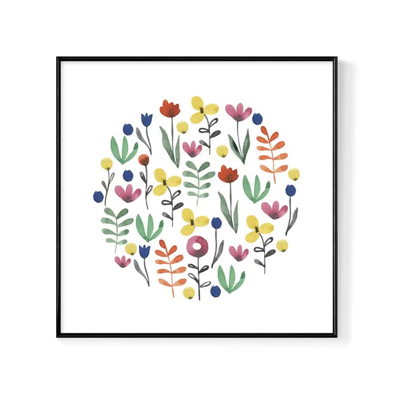 繽紛花圃 - 花卉水彩複製畫/房間布置/客廳掛畫/邊櫃擺飾/春天