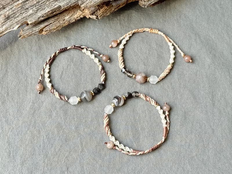 柔霧 / 波斯瑪瑙 編繩 手鍊