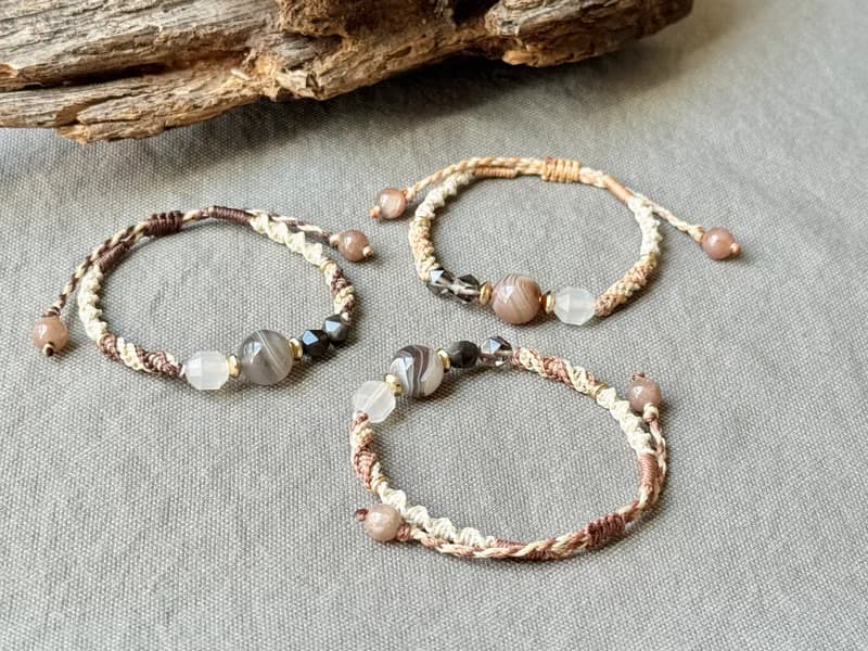 柔霧 / 波斯瑪瑙 編繩 手鍊