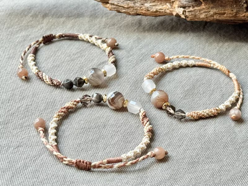 柔霧 / 波斯瑪瑙 編繩 手鍊