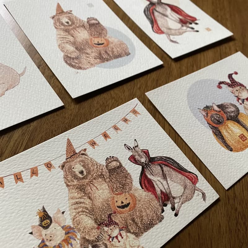 萬聖動物裝扮遊戲 萬用卡片 - 單張選購 / 限量手工包裝套組