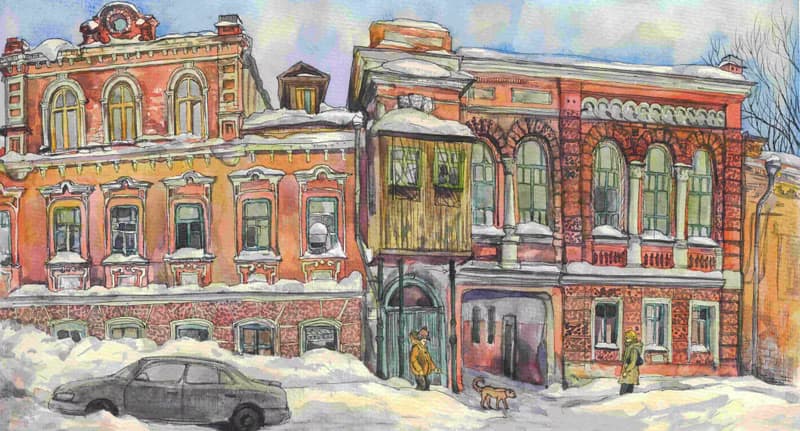 Custom portrait House WATERCOLOR PAINTING Personalized gift houses Portrait