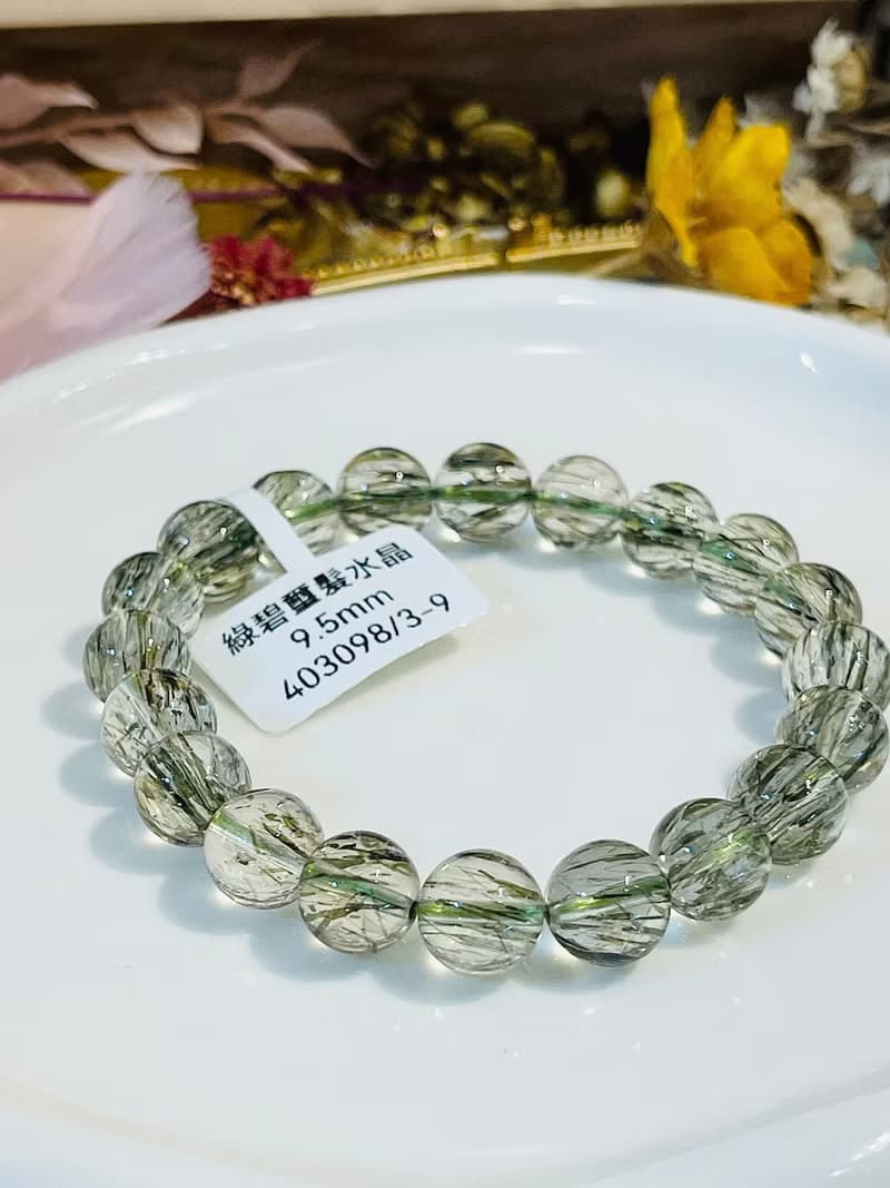 天然小精品透體綠碧璽髮水晶手珠主招財事業強吸貴人緣療癒石