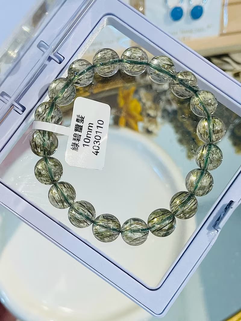 天然小精品透體綠碧璽髮水晶手珠主招財事業強吸貴人緣療癒石
