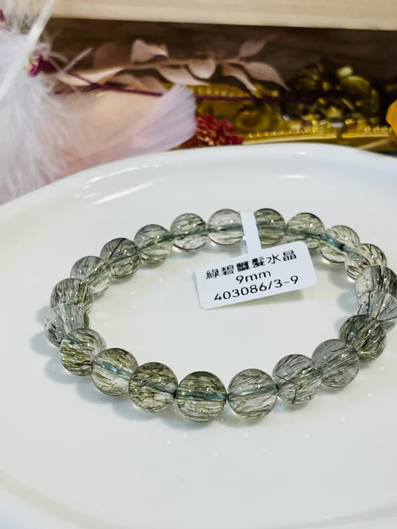 天然小精品透體綠碧璽髮水晶手珠主招財事業強吸貴人緣療癒石
