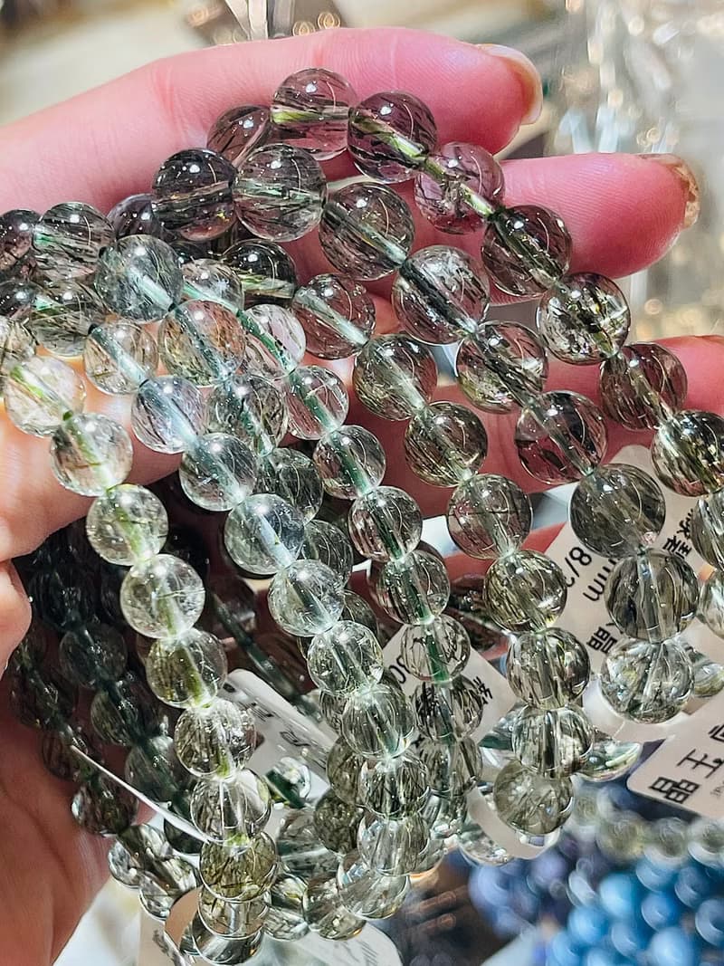 天然小精品透體綠碧璽髮水晶手珠主招財事業強吸貴人緣療癒石